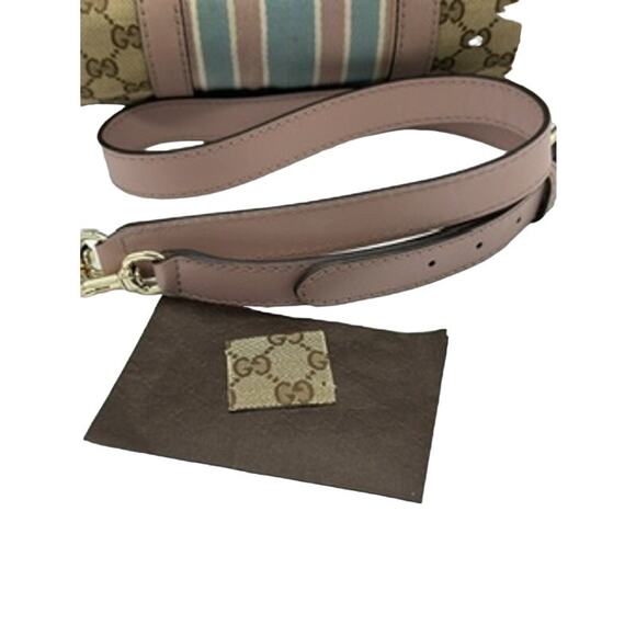 Gucci GG Monogram Vintage Web Medium Boston Pink Blue*AWESOME 2-WAY! - Picture 13 of 16